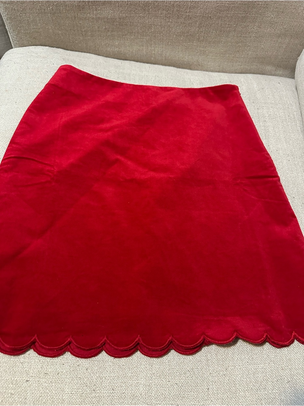 Talbots Women’s Red Scalloped Hem A-Line Skirt